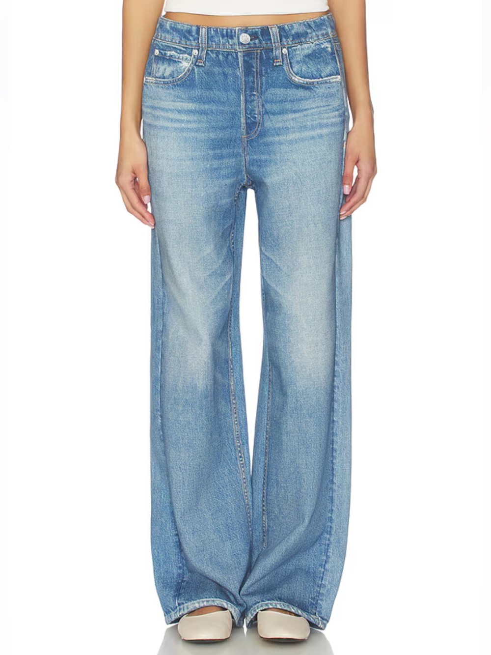 rag & bone Miramar Fleece Wide Leg Jeans